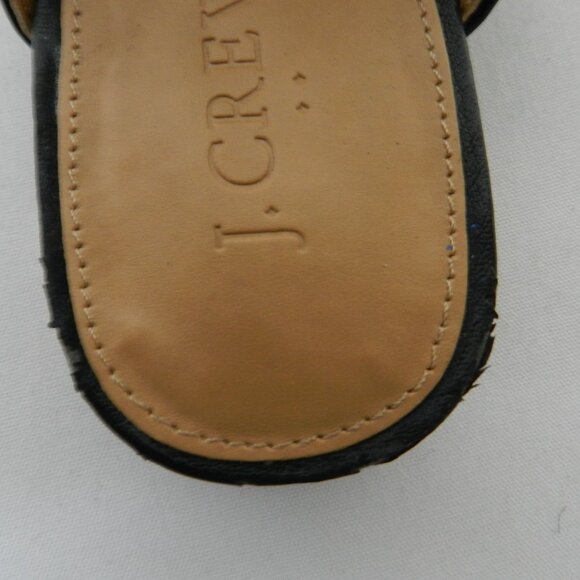 J Crew faux leather Penny Loafer mules slides flats slip on black NEW Size 7.5 - Picture 10 of 13